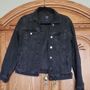 GAP Charcoal Button-Up Denim Jacket